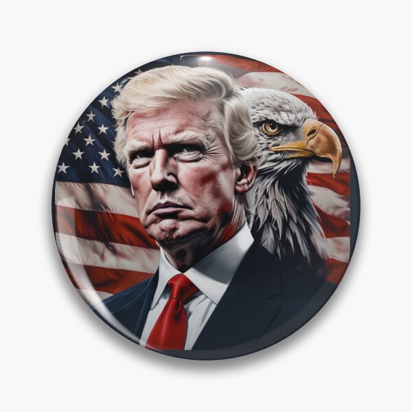 Item preview, Donald Trump with American Flag & Eagle: Patriotic Symbolism designed and sold by andrew758.