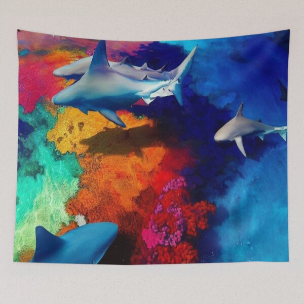 Item preview, Great Barrier Reef & White Sharks designed and sold by MajesticPx.