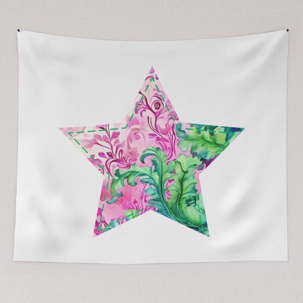 Item preview, Pink Green barocco star | Around the World Motif designed and sold by GrifonJ.
