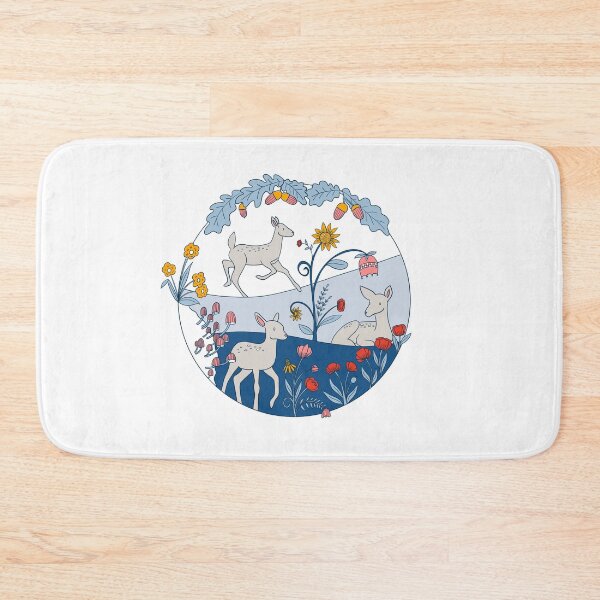 Item preview, Deer Park, Folkart scene with dear and flowers designed and sold by SimplySommerArt.