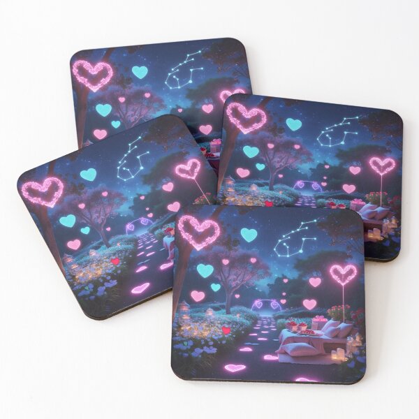 Item preview, Romantic Neon Fantasy Garden Under Starlit Sky designed and sold by Dream Output .