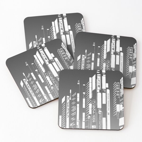 Item preview, Greyscale Tokyo Cityscape  designed and sold by Ellia Arts.