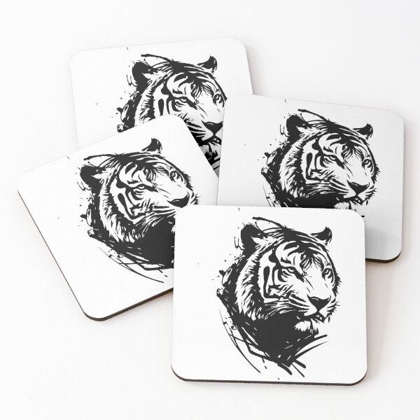 Item preview, Black and white tiger head designed and sold by KasiaRawska.