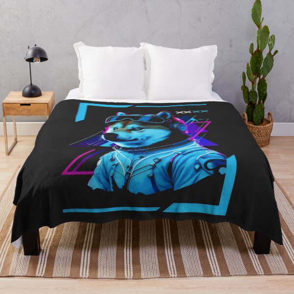 Item preview, Cosmic Shiba Voyager In Neon Purple Glow designed and sold by SplashTastic.