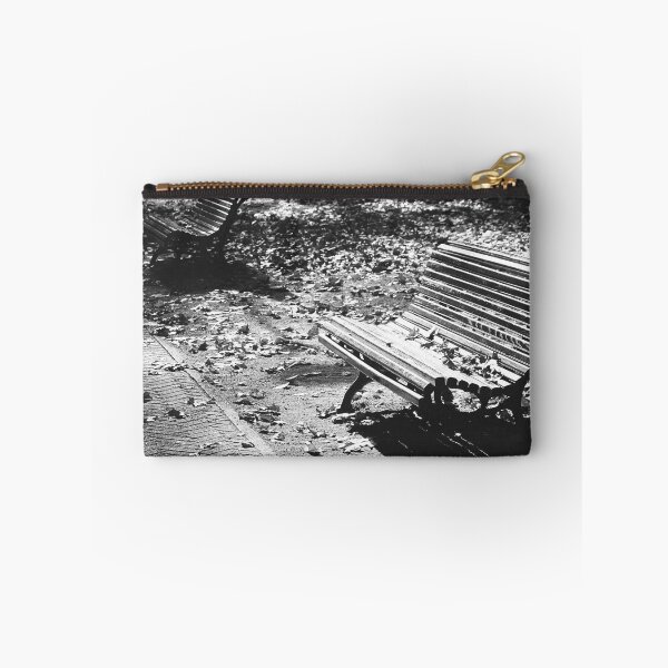 Item preview, Autumn Solitude with Empty Benches in Black and White designed and sold by CarolinaReina.