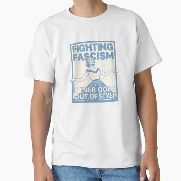 Vista previa del artículo con la obra «La lucha contra el fascismo nunca pasa de moda - Azul», diseñado y vendido por Atomic-Charm.