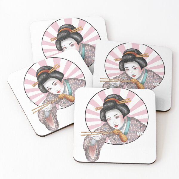 Item preview, Geisha Girl Fried Chicken - Japanese Karaage NO TEXT, 芸者の女の子,フライドチキン,  designed and sold by matteflor.