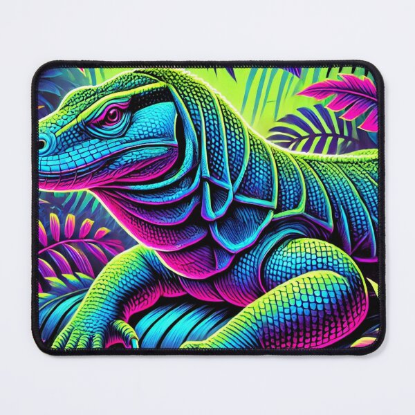 Item preview, Neon Komodo Dragon - Vibrant Art and Cyber Jungle designed and sold by VividWilds.