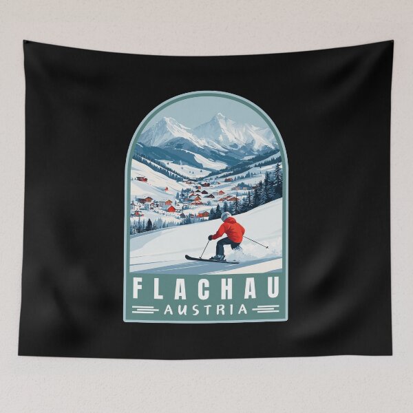 Item preview, Flachau in Salzburg Austria Retro Travel Art Landscape designed and sold by MaateoDesign.