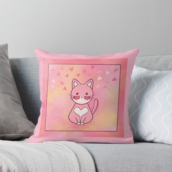 Item preview, Happy Heart Cat designed and sold by limonlaur.