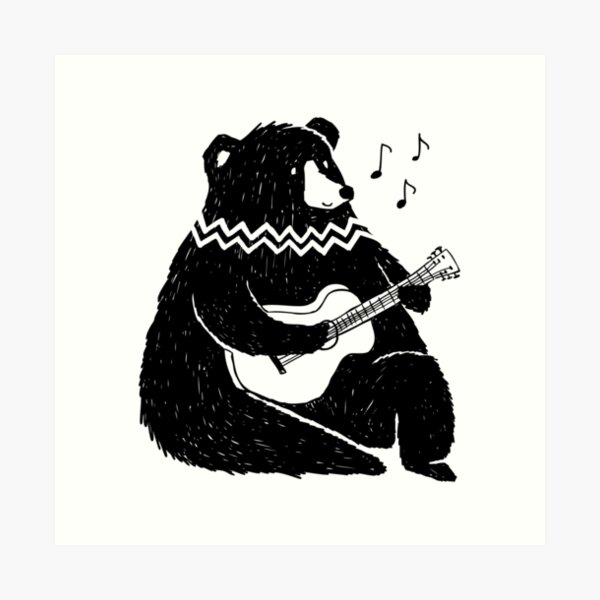 Gitarrenbär Kunstdruck