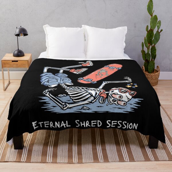 Item preview, Eternal Shred Session - Skateboarding Skeleton - White Text designed and sold by FaeryNuff.