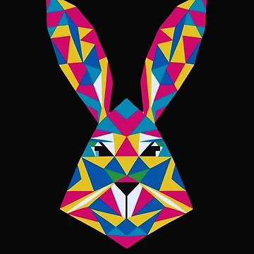 Artwork thumbnail, Geometric Rabbit Portrait by likeforcode