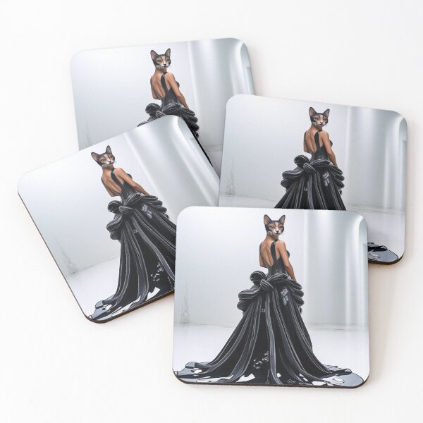 Item preview, Cat in aesthetic surreal  melting ink gown designed and sold by PeggyMacStudio.