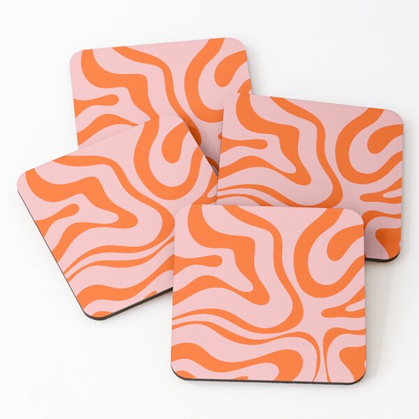 Item preview, Groovy Retro Modern Liquid Swirl Pink and Orange Abstract Pattern designed and sold by kierkegaard.