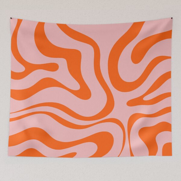 Item preview, Groovy Retro Modern Liquid Swirl Pink and Orange Abstract Pattern designed and sold by kierkegaard.