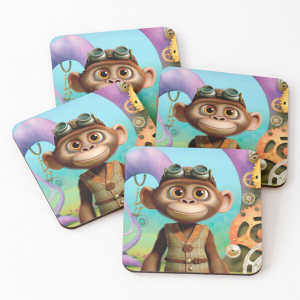 Item preview, Steampunk Australopithecus Monkey Illustration designed and sold by Sillytoe.