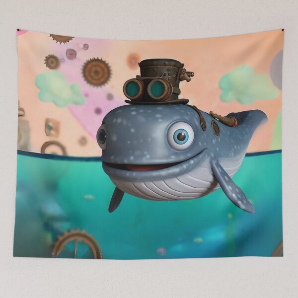 Item preview, Steampunk Baleen Whale Adventure Art designed and sold by Sillytoe.