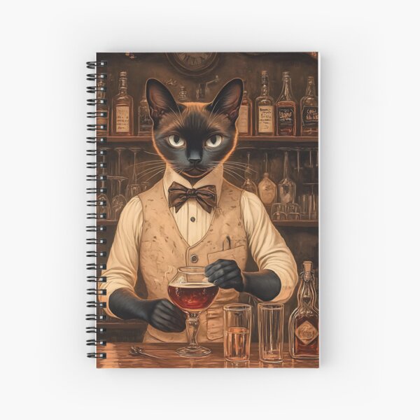 Item preview, Vintage Siamese Cat Bartender Poster designed and sold by WH1T3 KAT.