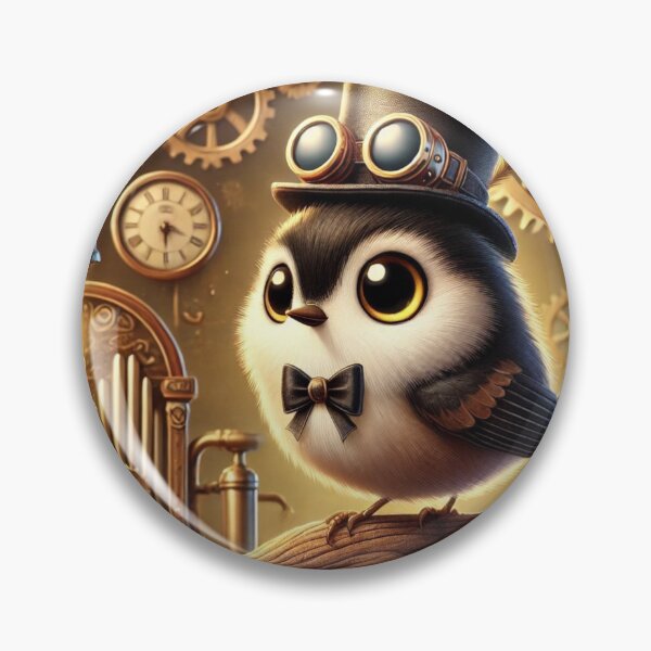 Item preview, Steampunk Blackpoll Warbler Charm designed and sold by Sillytoe.
