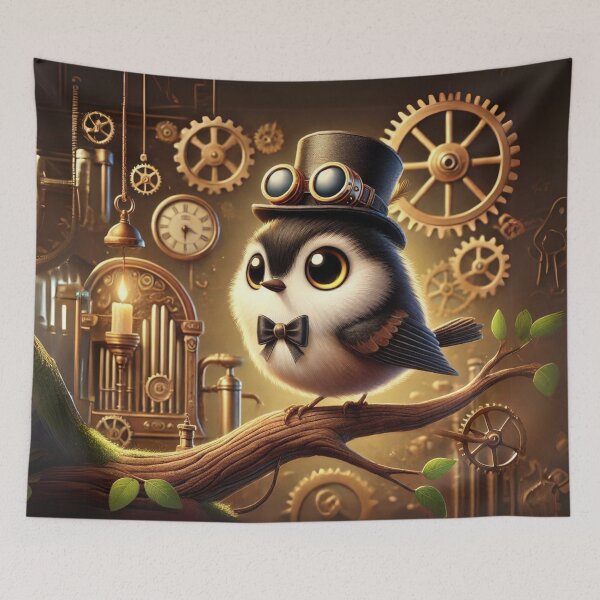 Item preview, Steampunk Blackpoll Warbler Charm designed and sold by Sillytoe.