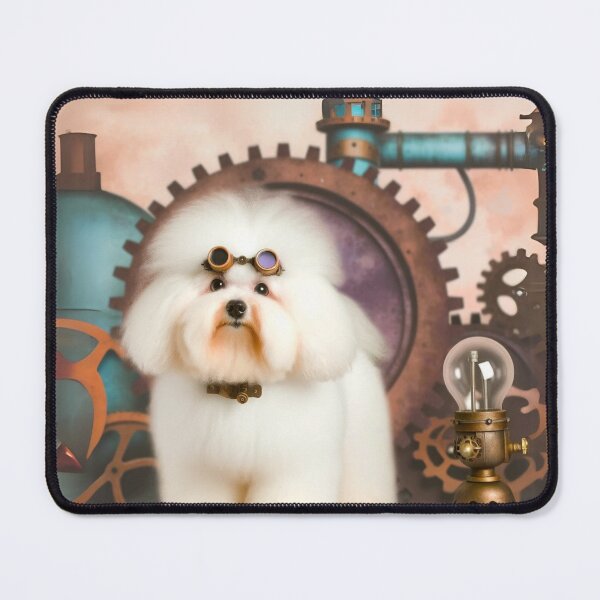 Item preview, Steampunk Bolognese Dog in Gears designed and sold by Sillytoe.