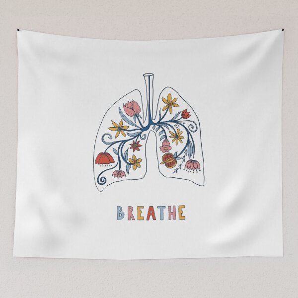 Item preview, Breath of Nature, Lungs with flowers, Relax, Mindfulness designed and sold by SimplySommerArt.