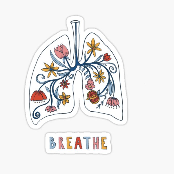 Item preview, Breath of Nature, Lungs with flowers, Relax, Mindfulness designed and sold by SimplySommerArt.