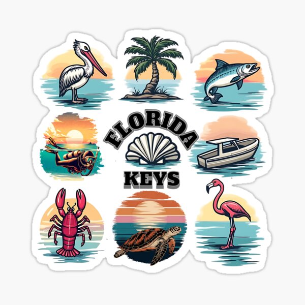 Item preview, Florida Keys Coastal Wildlife Vintage Illustration designed and sold by WayoftheWater.