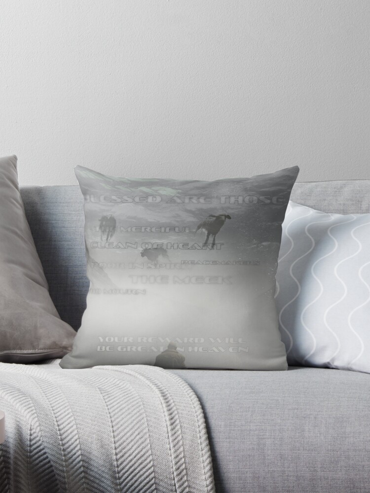 Thumbnail 1 of 4, Pillow, Blessed are Those (The Beatitudes) designed and sold by nathanblixt.