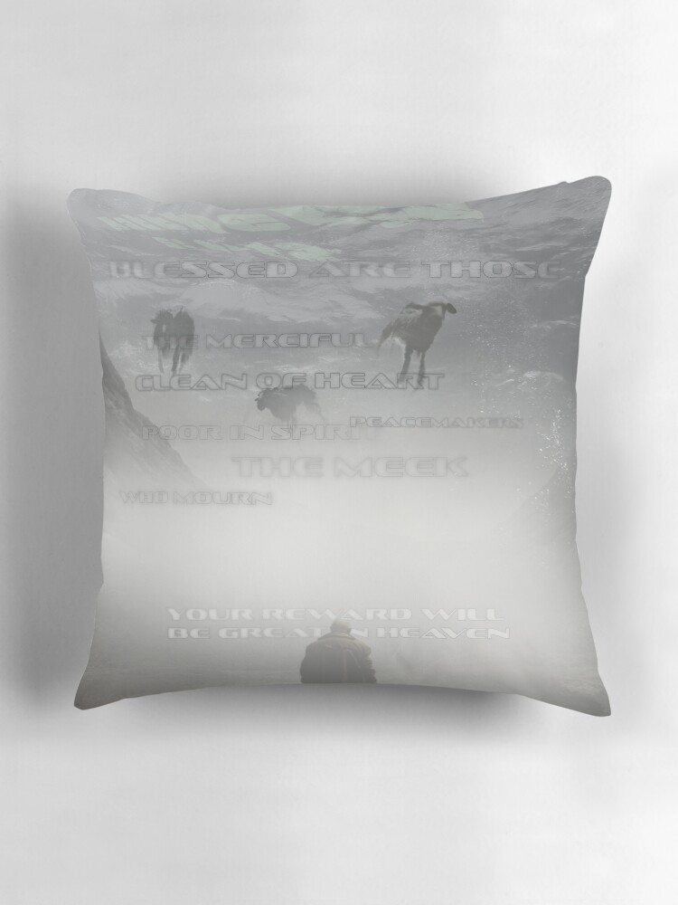 Thumbnail 3 of 4, Pillow, Blessed are Those (The Beatitudes) designed and sold by nathanblixt.