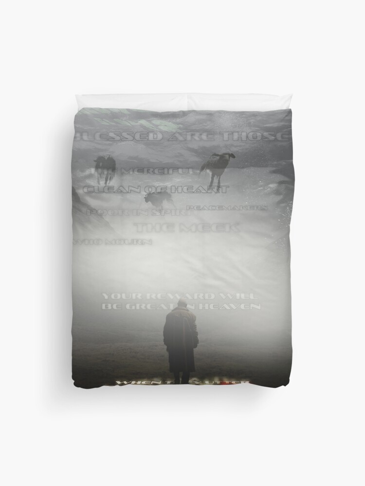 Thumbnail 1 of 2, Duvet Cover, Blessed are Those (The Beatitudes) designed and sold by nathanblixt.