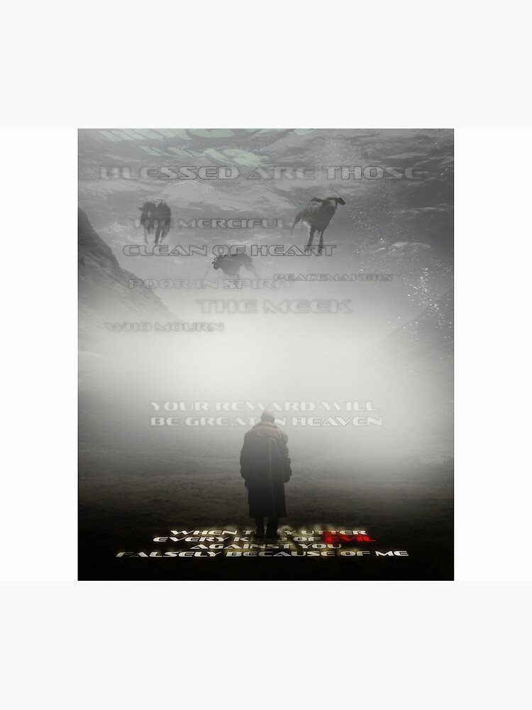 Thumbnail 5 of 5, Shower Curtain, Blessed are Those (The Beatitudes) designed and sold by nathanblixt.