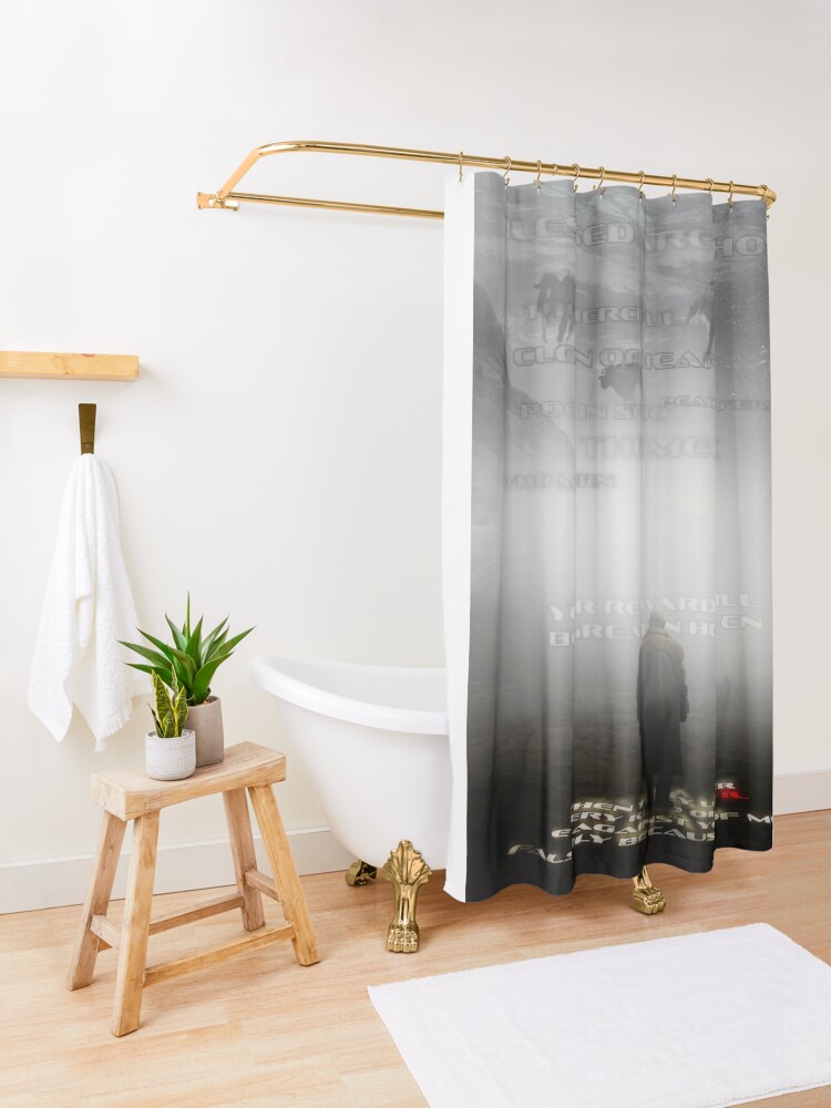 Thumbnail 3 of 5, Shower Curtain, Blessed are Those (The Beatitudes) designed and sold by nathanblixt.