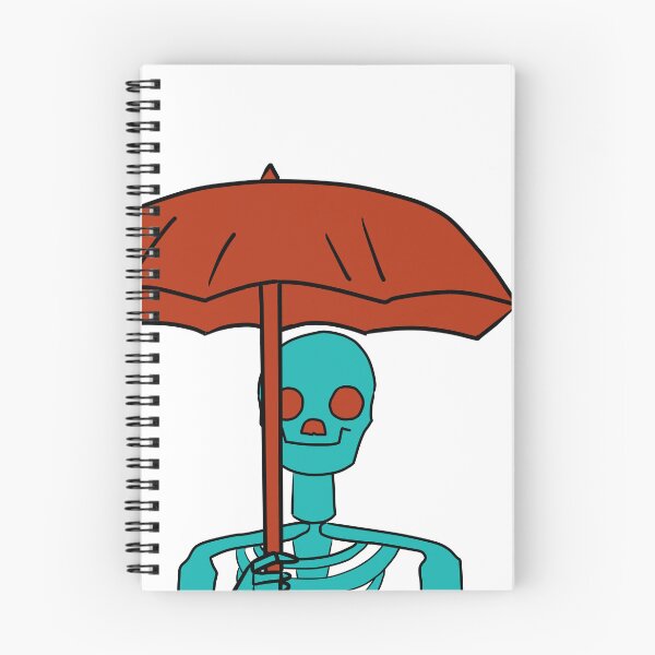 Item preview, Colorful Skeleton with Red Umbrella - Unique Halloween and Spooky Art Design designed and sold by RedEyeWolf.
