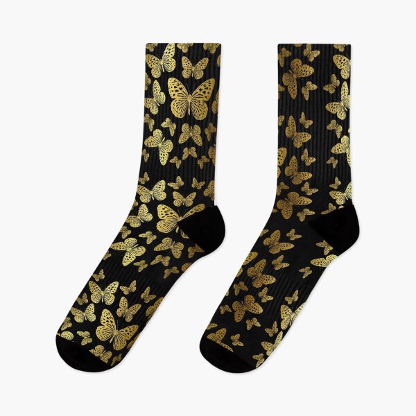 Item preview, Gold Butterflies on Black background designed and sold by Star58.