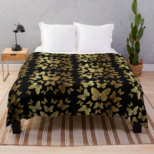 Item preview, Gold Butterflies on Black background designed and sold by Star58.