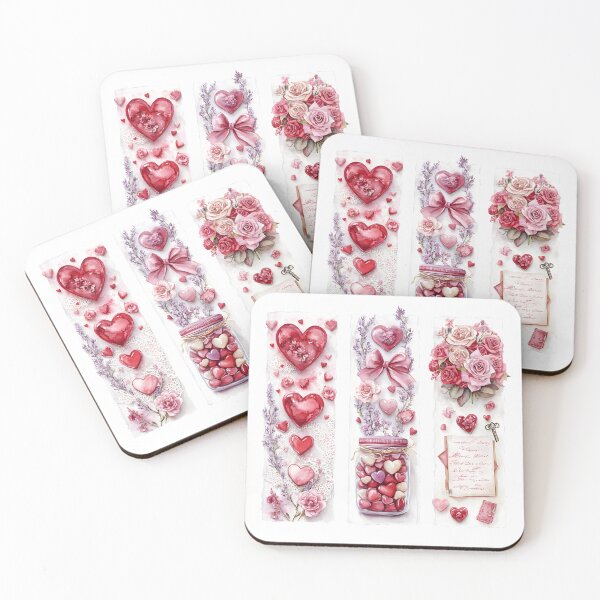 Item preview, Beautiful Watercolor Valentine's Day Design with Hearts, Flowers & Candies designed and sold by AnnDesignStudio.