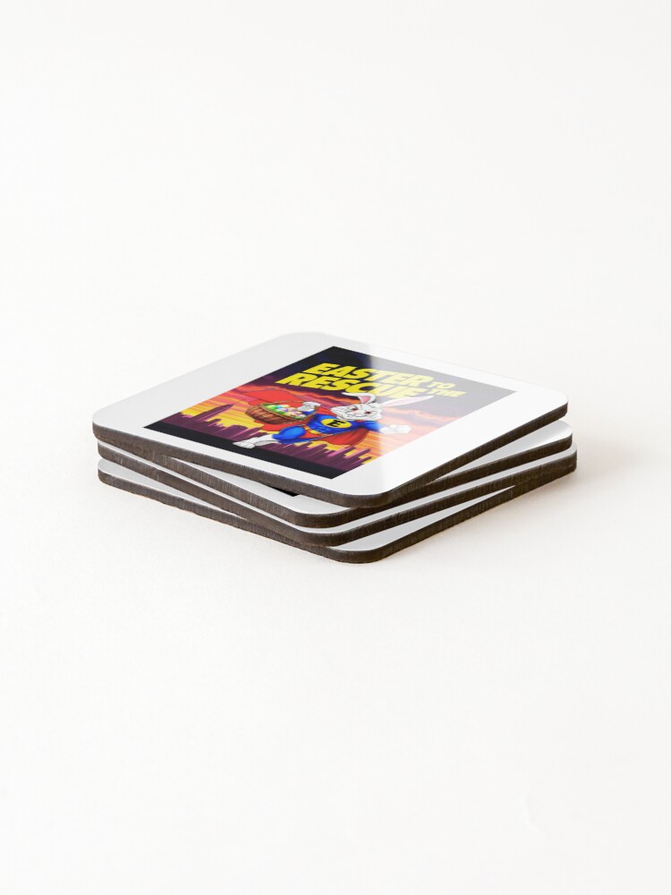 Thumbnail 4 of 5, Coasters (Set of 4), Easter to the Rescue designed and sold by likeforcode.