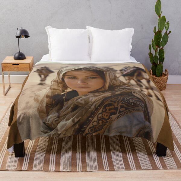 Item preview, Caravan Leader – A Fearless Woman Guiding the Desert Journey designed and sold by ArtVibeCo.