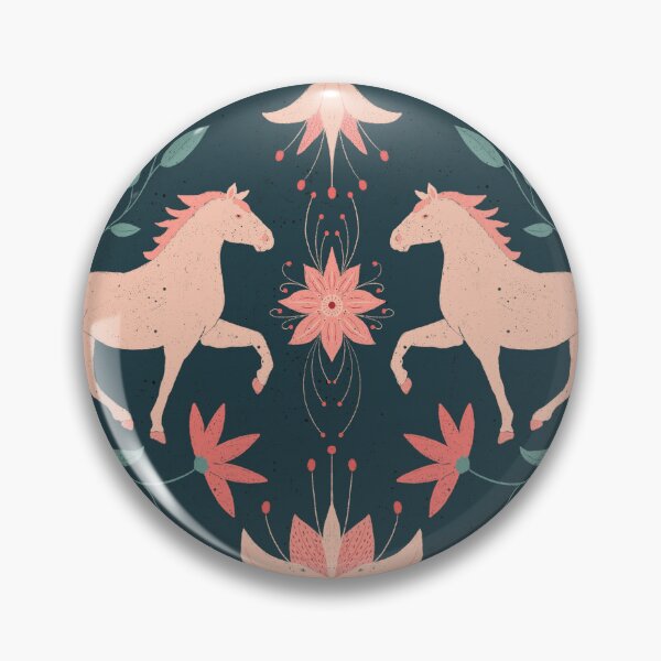 Item preview, Horses surrounded by flowers, pattern with texture designed and sold by Sonja Birkelbach.