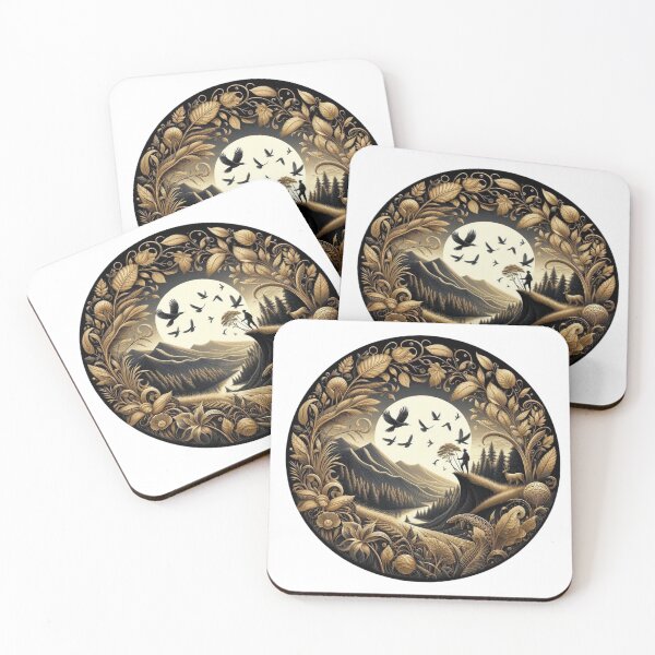 Item preview, Black and Gold Nature Scene designed and sold by AzaTees.