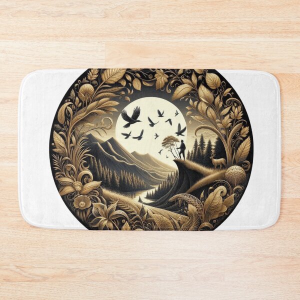 Item preview, Black and Gold Nature Scene designed and sold by AzaTees.