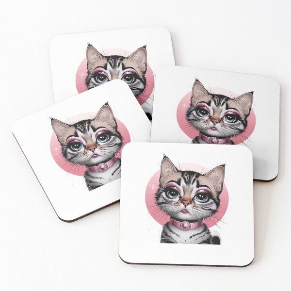 Item preview,  Cute cat wearing makeup designed and sold by Mateusz Majcherek.