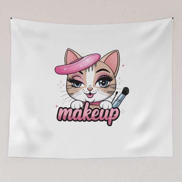 Item preview, Cute cat wearing makeup designed and sold by Mateusz Majcherek.