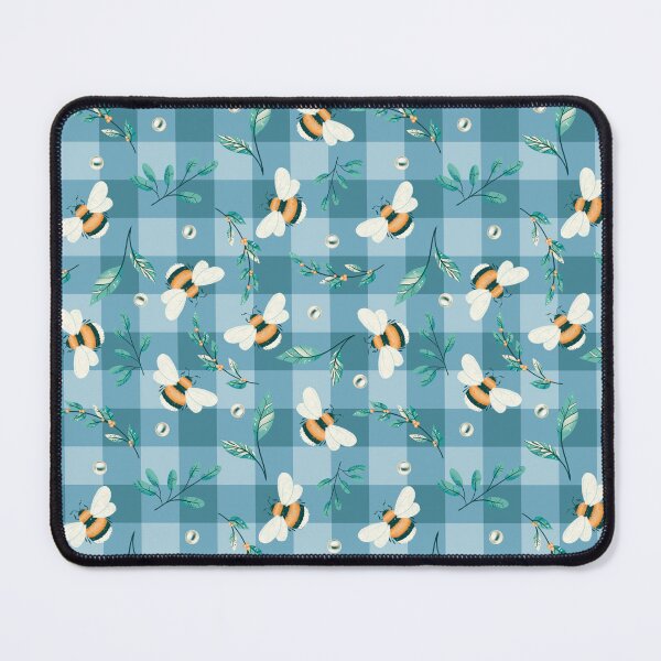Item preview, Bumble bees, pearls and botanicals blue designed and sold by Arty and Awkward.