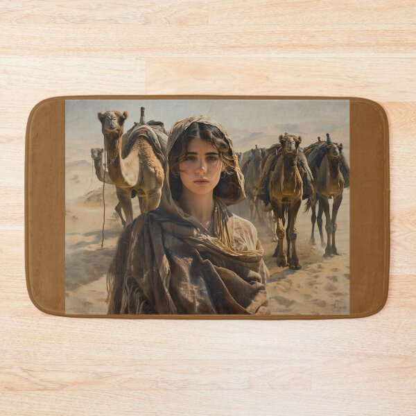 Item preview, Camel Herder – A Striking Portrait of a Woman Guiding Her Caravan designed and sold by ArtVibeCo.