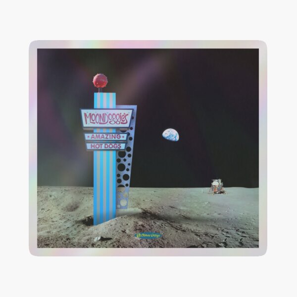 Moondoggie's Amazing Hot Dogs in Space Holographic Sticker