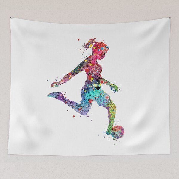 Item preview, Soccer Girl Watercolor Painting Art Print Gifts designed and sold by LotusGifts.