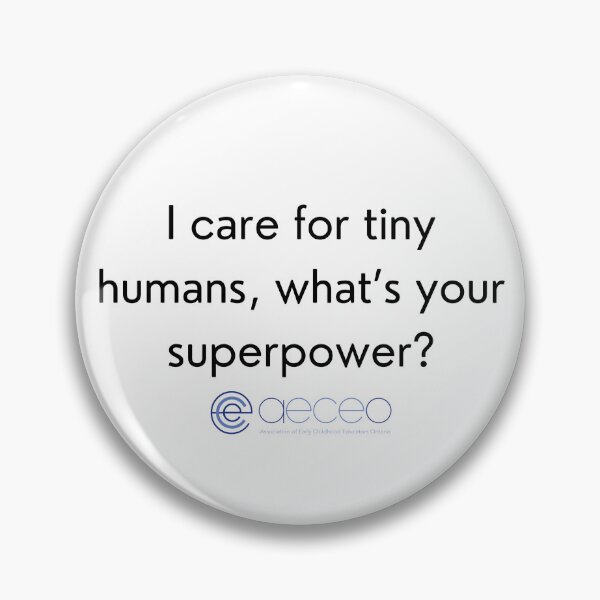 Item preview, I care for tiny humans, what's your superpower? - black line designed and sold by AECEOntario.